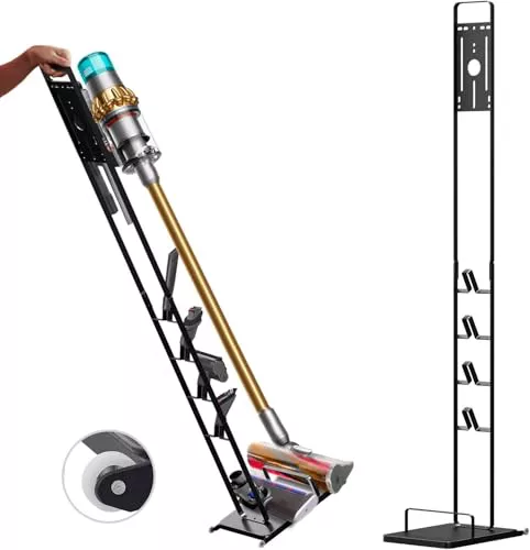 Foho Metal Soporte Organizador de Almacenamiento Compatible para Dyson Gen5 V15s V15 V12 Slim V11 V10 V8 V7 V6 Aspirador, con Ruedas