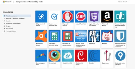 Microsoft ya tiene habilitada la web que permite descargar extensiones para el nuevo Edge al más puro estilo Chrome