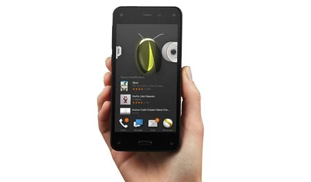 これは Fire Phone です。Amazon が発売し、結果的に成功を収めて「炎上」した携帯電話です。市場では14か月間持続しました。