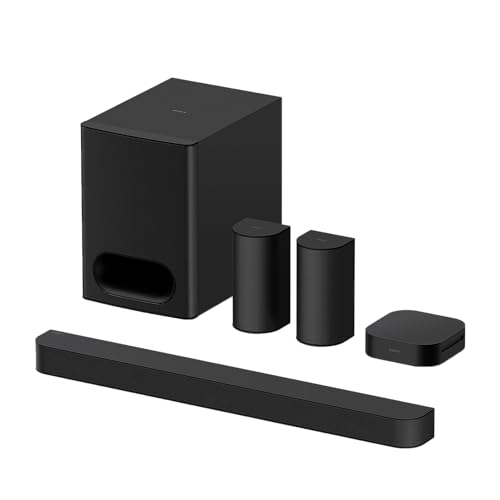 Sony Bravia Theatre System 6, 5.1ch Sonido Envolvente, 1000W, Altavoces Traseros y subwoofer Incluido, Dolby Atmos, DTS:X, Voice Zoom 3 con IA (con BRAVIA TV), DSEE, Multi Stereo Mode, Fácil Control