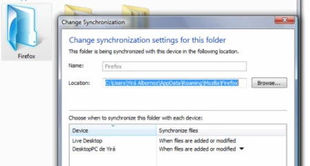 Sincronizando Firefox con Live Mesh
