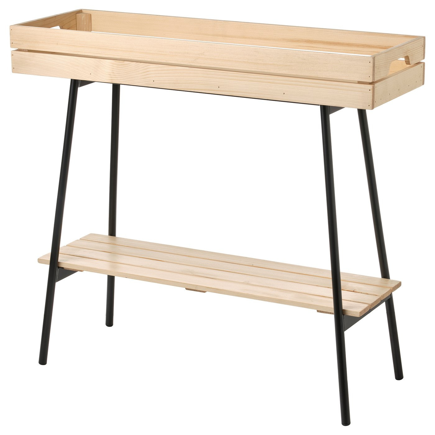 VANILJSTÅNG - Soporte para plantas, pino/negro, 55 cm