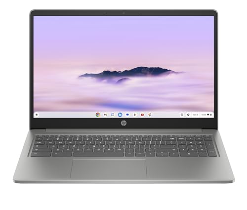 HP Chromebook Plus 15a-nb0005ns - Ordenador portátil con la IA de Google 15.6" Full HD (Intel Core i3-N305, 8GB RAM, 256GB Flash, Intel UHD Graphics, ChromeOS, Cámara FHD)Silver-Teclado QWERTY Español