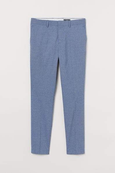 Pantalón formal de corte skinny color azul claro