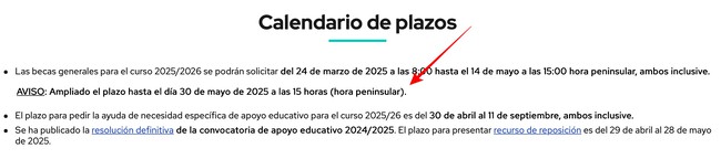 El ministerio amplía el plazo para solicitar la beca MEC 2025-2026 por ...