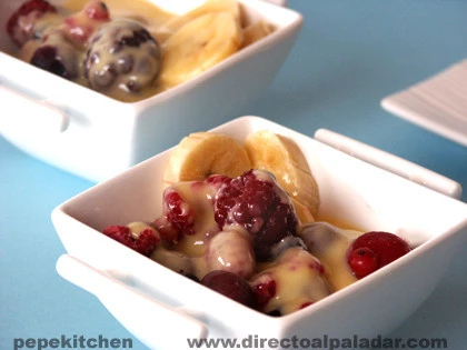 Sabayón con frutas. Receta