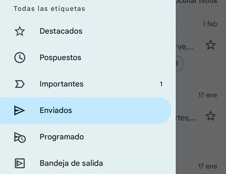 送信されたメール