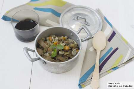 Cocina de berenjenas y habas. Receta
