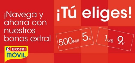 A falta de reducción de velocidad, Eroski Móvil ajusta el precio con nuevos bonos extra de datos