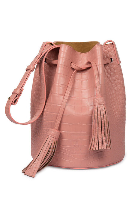 Bucket Bag Coco Soft Rosa Leandra Made In Spain Imagen Frontal 460x