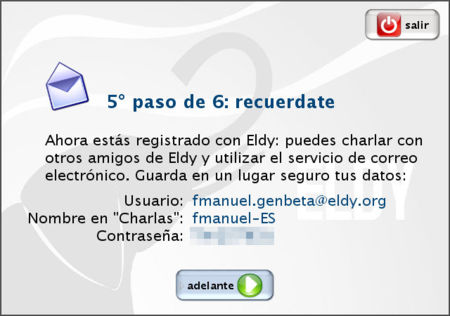 Eldy, datos del registro