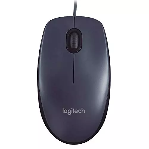 Logitech M90 Ratón con Cable USB | Seguimiento Óptico 1000 DPI, Ambidiestro, PC/Mac/Portátil - Negro