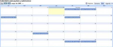 Calendario para pymes y autónomos