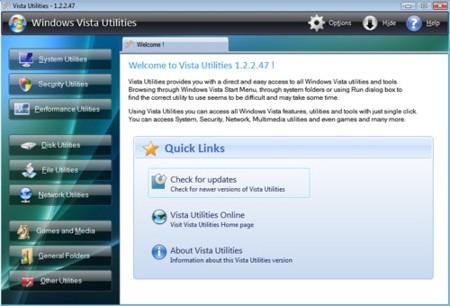 Windows Vista Utilities: accede a todas las opciones de Vista rápidamente