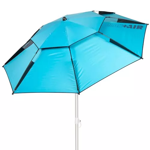 AKTIVE 62427 Sombrilla de playa antiviento azul, con protección UV50