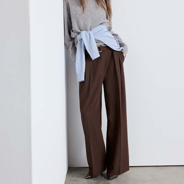 Pantalón wide leg cinturón