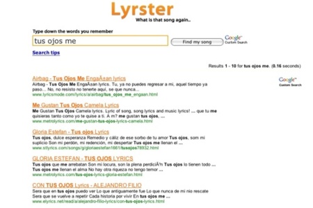 Lyrster, recuerda la canción o el artista de tus canciones favoritas