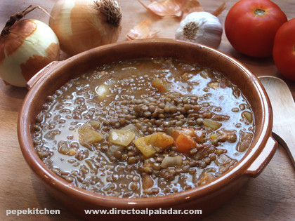 Lentejas a la burgalesa. Receta tradicional