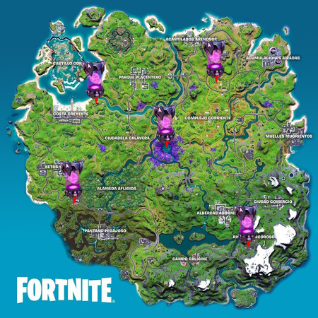 Mapa Semana 1 Artefactos Alienigenas Fortnite