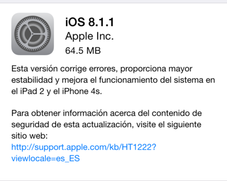 Apple libera la actualización a iOS 8.1.1