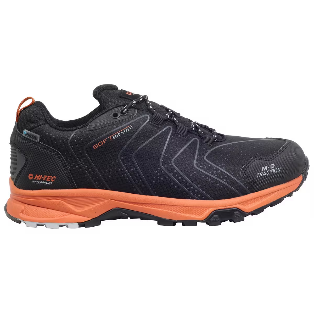 Zapatilla de Senderismo para Hombre Hi-Tec Roncal Low Negro-Naranja Impermeable
