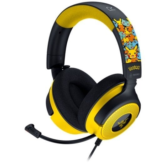Razer Kraken V4 X Pokémon Kanto Starters Edition Auriculares Gaming USB Amarillo