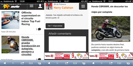 Motorpasión Moto móvil, para participar y facilitar la navegación