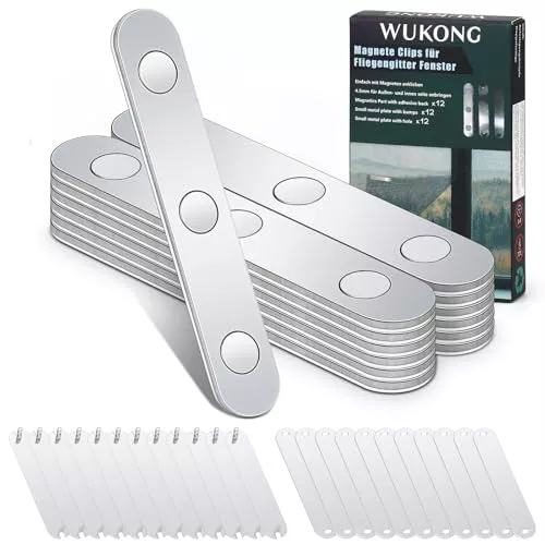 Wukong Mosquitera Magnética para Ventanas – 12 Imanes Fuertes, Autoadhesivos y Reutilizables, Sin Taladrar, Protección contra Insectos para Interior y Exterior