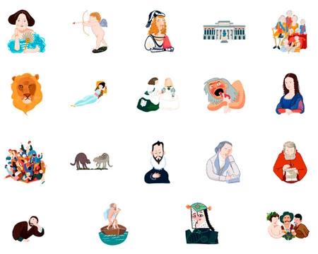 ステッカーは19枚。全ての作品を知っていますか?