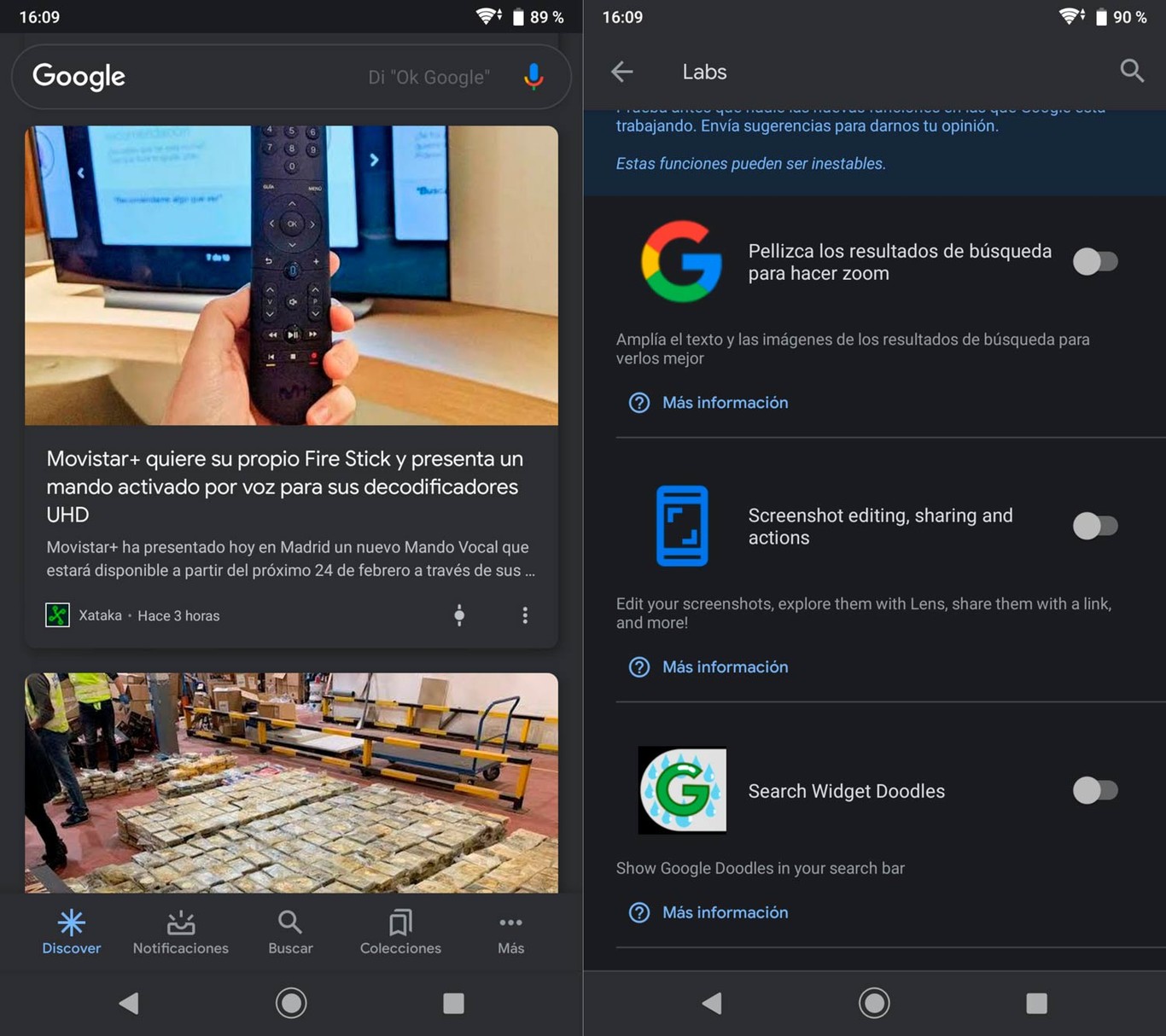 Cómo activar el modo oscuro en la aplicación de Google para Android