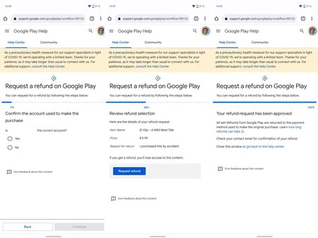 Google Playでの購入の払い戻し