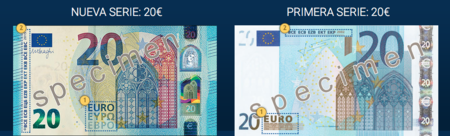 El próximo miércoles entra en circulación el nuevo billete de 20 euros