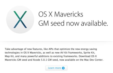 Apple lanza la versión Golden Master de OS X Mavericks