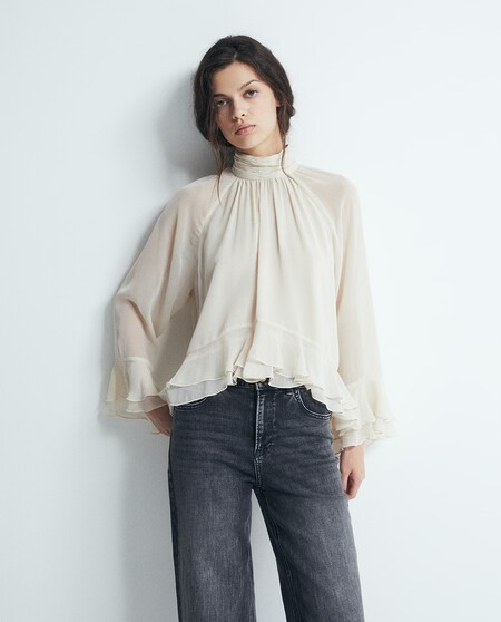 Blusas Lazadas Bonitas Elegantes El Corte Ingles Sfera Volantes Tendencia Otono Oficina Camisas Blancas