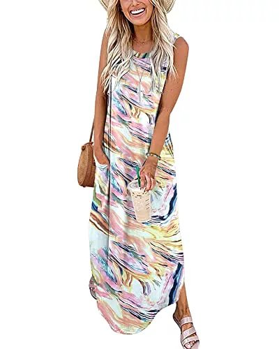 AUSELILY Vestidos Largos Verano Mujer 