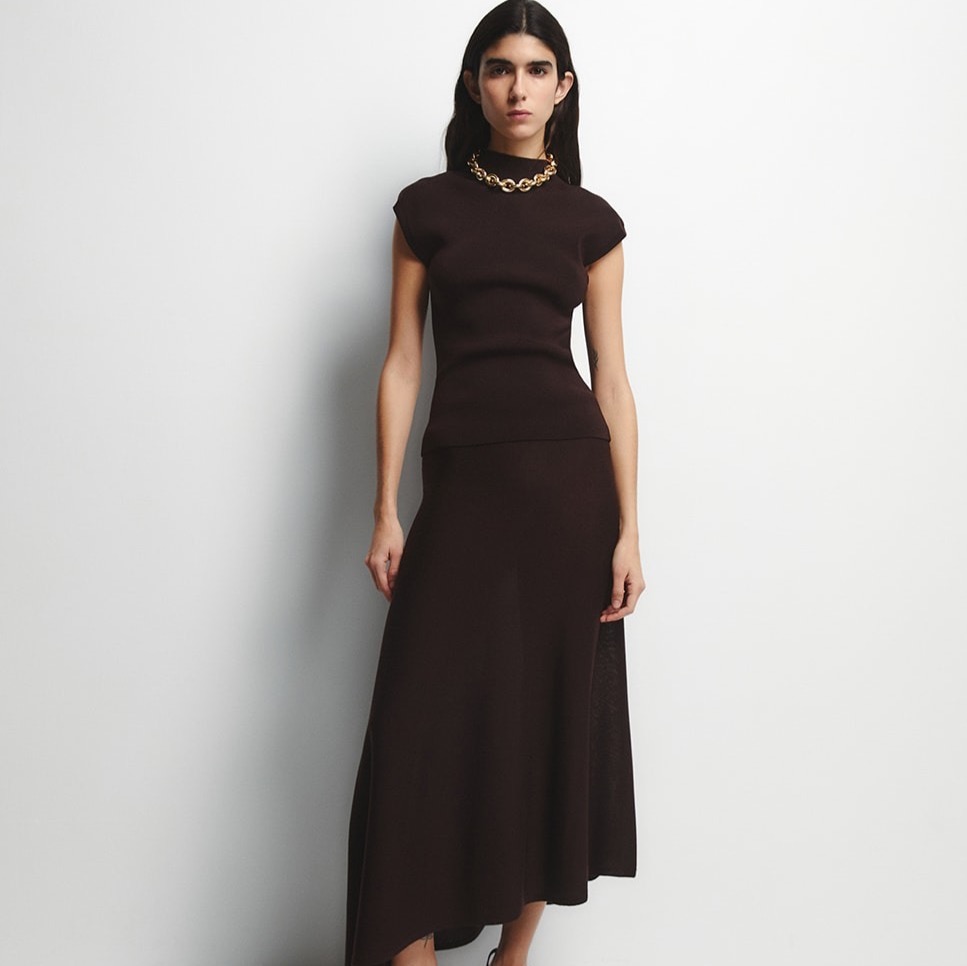 Falda midi asimétrica Sfera 