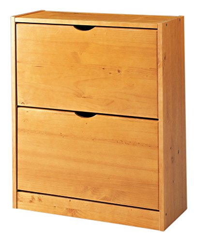 Moblit Zapatero de Dos Trampones Realizado en Madera de Pino Macizo Color Miel Serie Canet Medidas (77x63x27) cm (AltoxAnchoXFondo), Robusto y Duradero