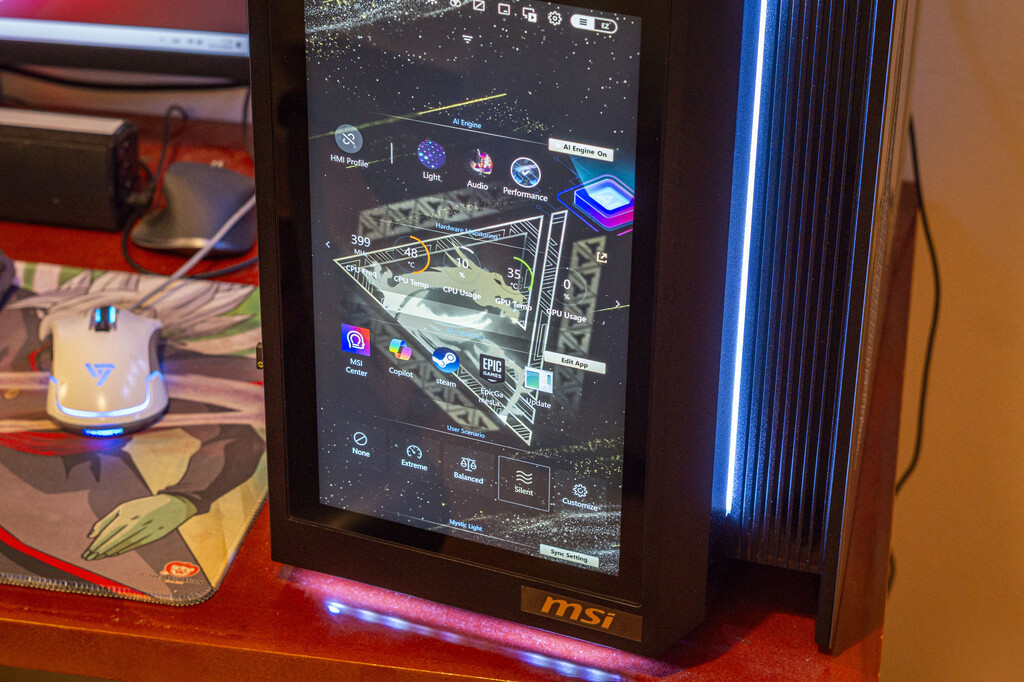 MSI MEG Vision X AI, análisis: el sobremesa más excesivo del año tiene una tablet incrustada para controlarlo al detalle