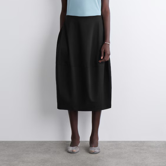 FALDA MIDI DE ALGODÓN REDONDEADA