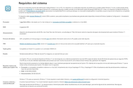 Windows 11 をインストールするための公式要件。画像: Microsoft