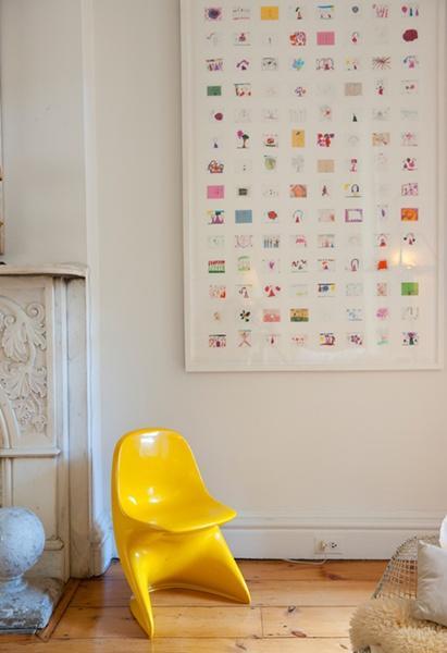 Crea un cuadro con los dibujos en miniatura de tu hijo