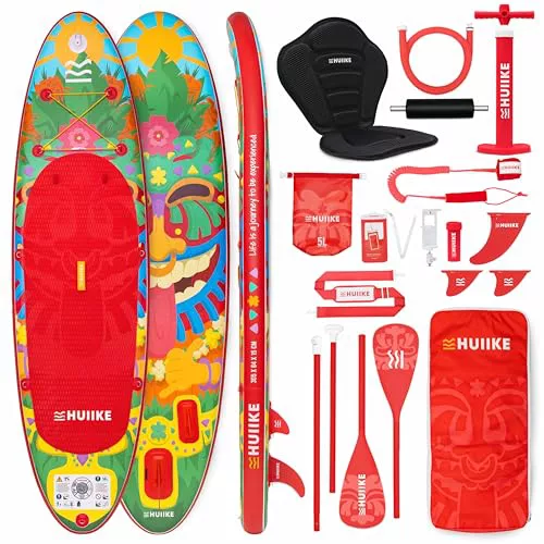Tabla Paddle Surf Hinchable 10’ Convertible en Kayak, Hasta 130 kg, Roja
