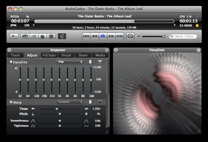AudioCodex, efectos de audio y video en tiempo real