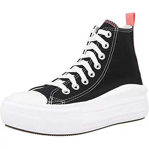 CONVERSE Chuck Taylor All Star Move, Sneaker, Black/Pink Salt/White, 37 EU