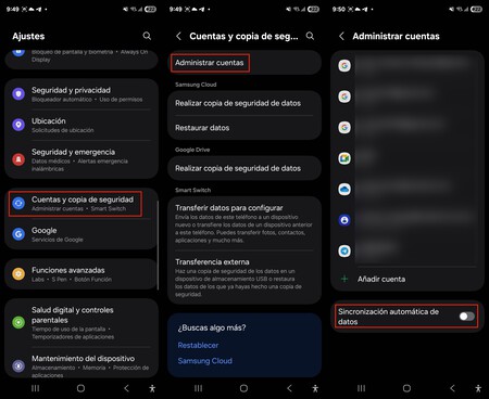 Ajusta la sincronización automática