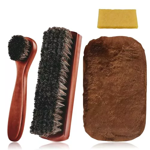 Flintronic Juego de 4 Cepillos para Zapatos, Cepillos Lustradores
