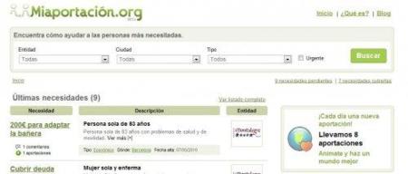 Miaportacion.org, ayuda a personas con necesidades reales