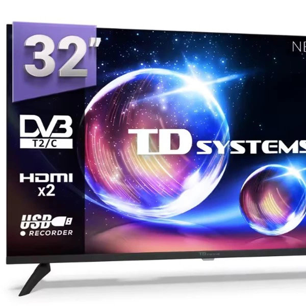 Televisor 32 Pulgadas HD No Smart TV, USB Grabador reproductor, Sintonizador digital DVB-T2/C - TD Systems K32DLM20H