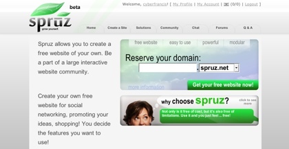 Spruz, creando diferentes tipos de sitios web en minutos de forma guiada