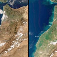 Imágenes satelitales no dejan lugar a dudas: llovió tanto que Marruecos que no se veía así de verde en una década 